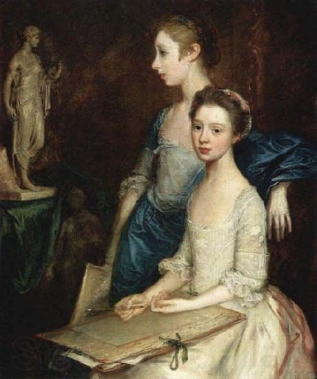 Thomas Gainsborough The Artist Daughters, Molly and Peggy Spain oil painting art